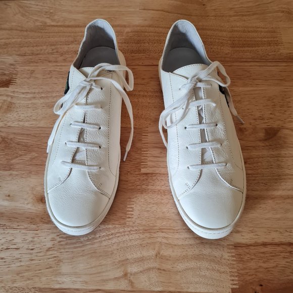 Joie Daryl Floral Embroidered White Leather Sneakers Low Top Rose Ivory 9US 39EU - Picture 4 of 8